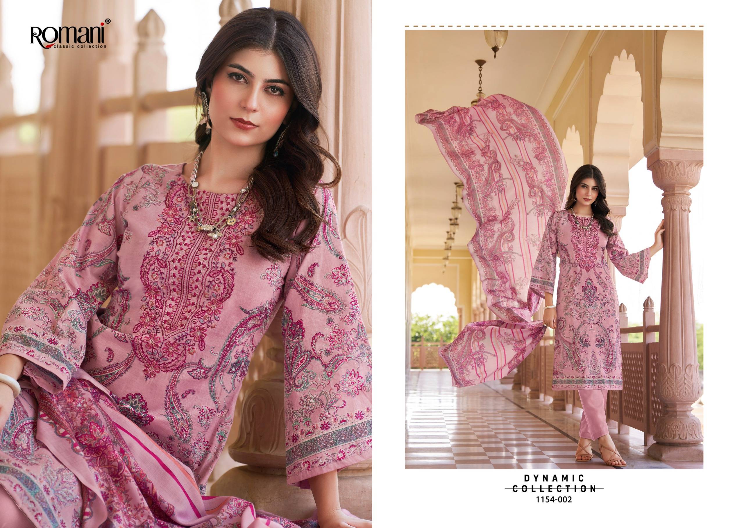 AARZU VOL-34 by ROMANI 1154-001 to 1154-008 series Premium Soft Cotton dresses at Wholesale Price
